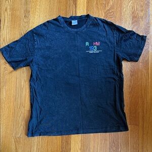 Zara Black Short Sleeve Tee with Green/Pink Logo